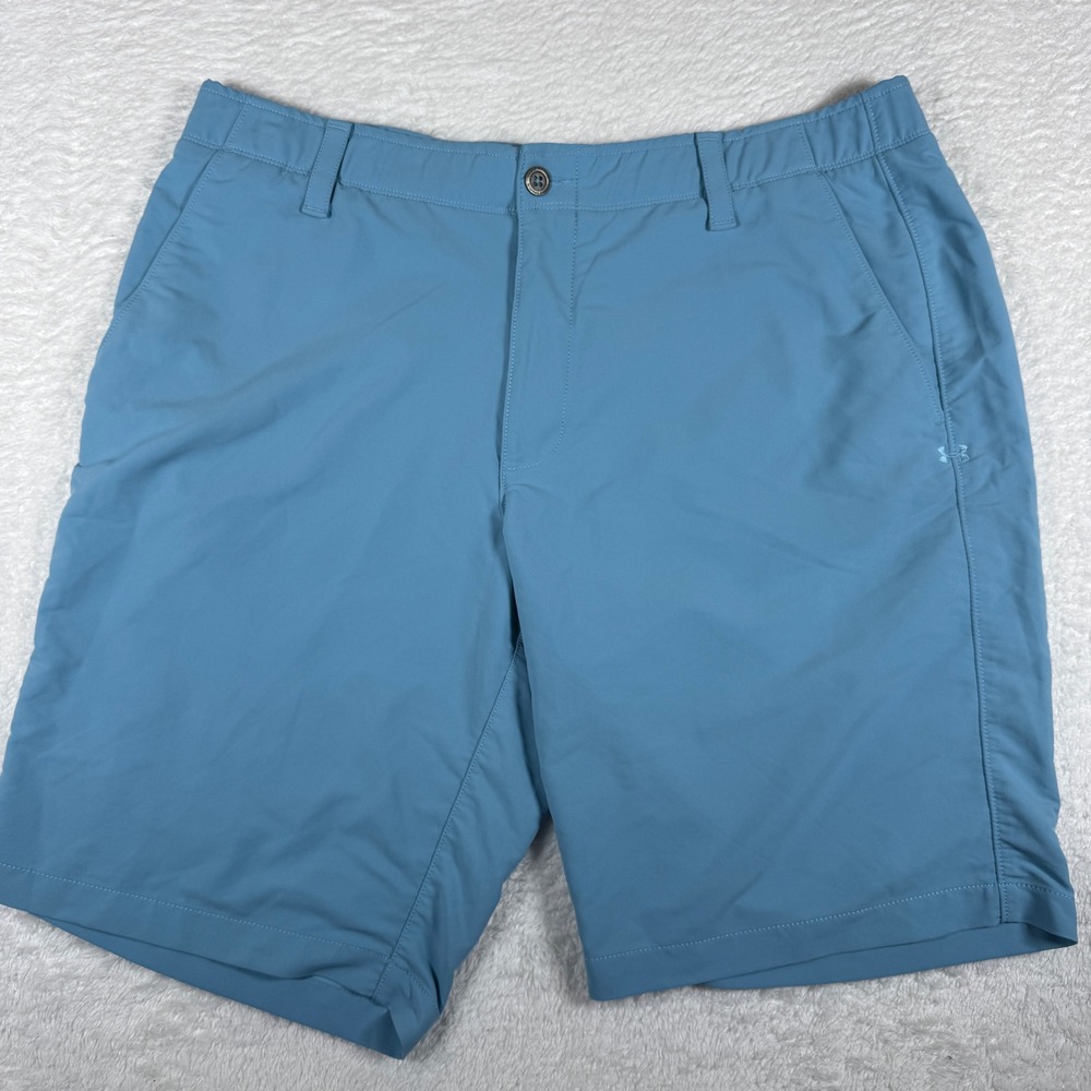 Under Armour Match Play 1253487 Mens 40 Blue Nylon Stretch HeatGear Golf Shorts